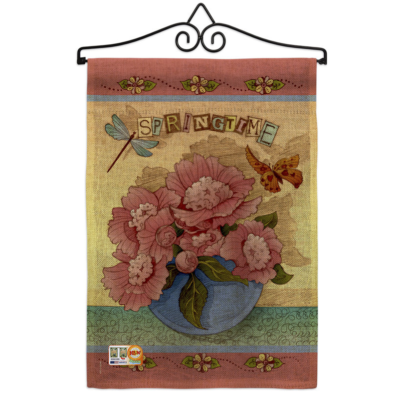 Polyester à 2 côtés 19 po de printemps drapeau de jardin