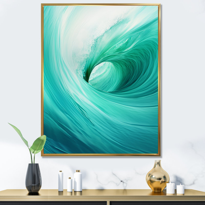 «Turquoise Wondrous Wave Spiral - Abstract Spirals, reproduction d'art sur toile_106240, H 32 po x l 16 po x P 1 po