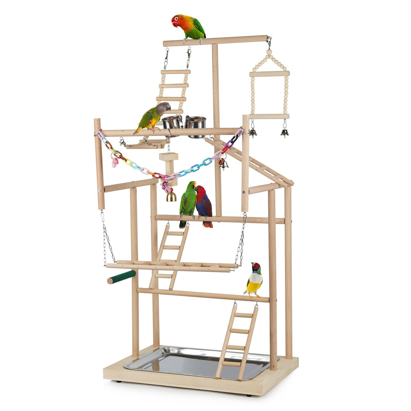 HIBAMSTOR Pet Parrot Playstand Parrots Bird Playground Bird Play Stand ...