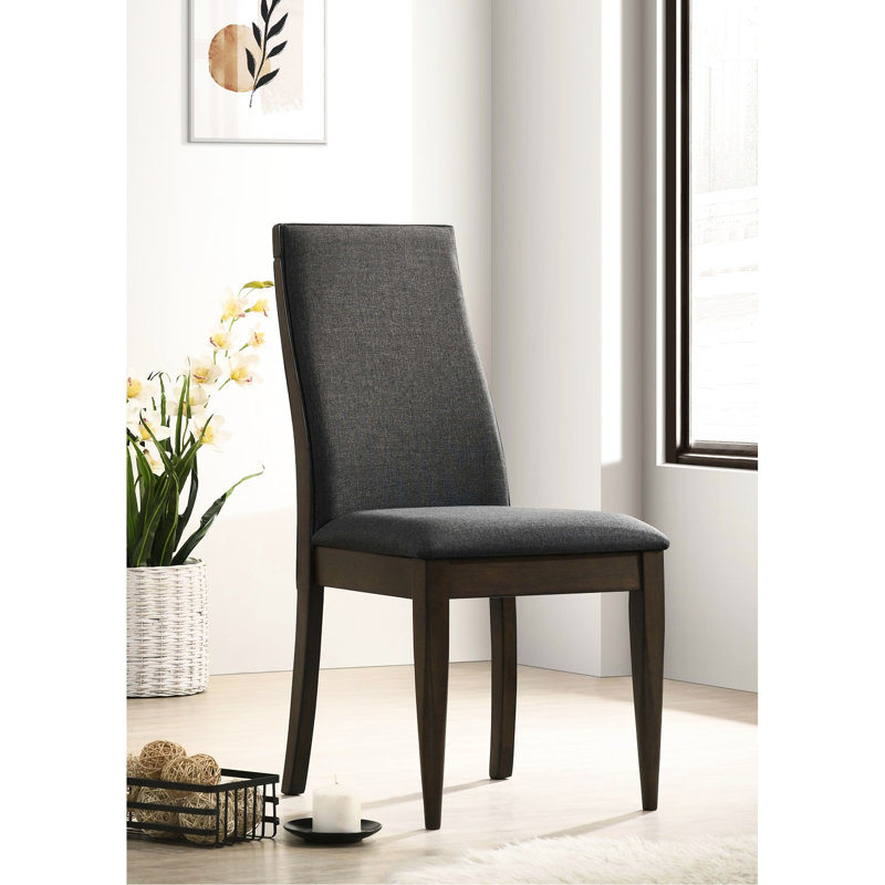 Chaises de salle à manger en tissu noyer foncé et gris foncé pour 2 personnes - Design moderne et confortable avec sièges
