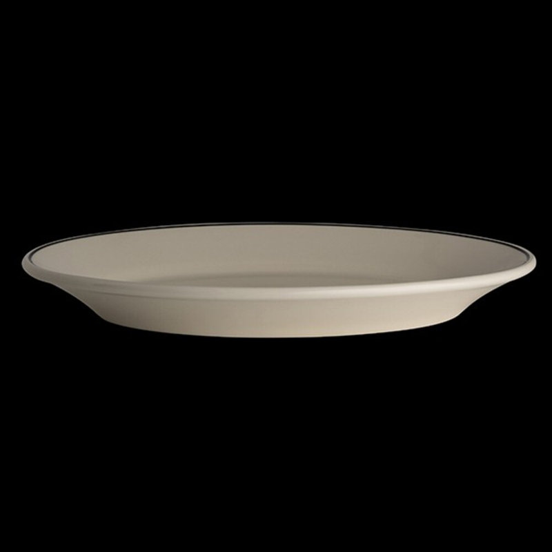 Oval Platter Rolled Edge Black Line, 11.38" H x 15.63" L x 11.4" W