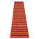 Tapis de couloir rayé rouge foncé / orange en laine noué à la main 2 pi 6 po x 12 pi 5 po