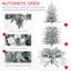 Arbre de Noël artificiel haut 6 pi avec 636 branches floquées par la neige, 250 lumières claires jaunes chaudes, ouverture automatique, ampoule supplémentaire