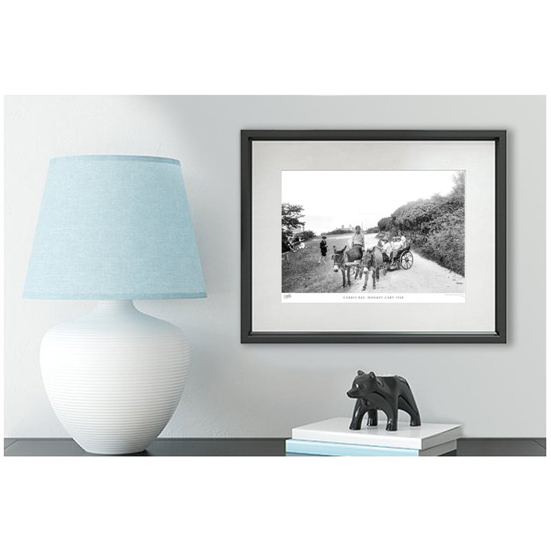 Carbis Bay, Donkey Cart 1928 - Single Picture Frame Print on Wood, 45cm H x 60cm W x 2.3cm D