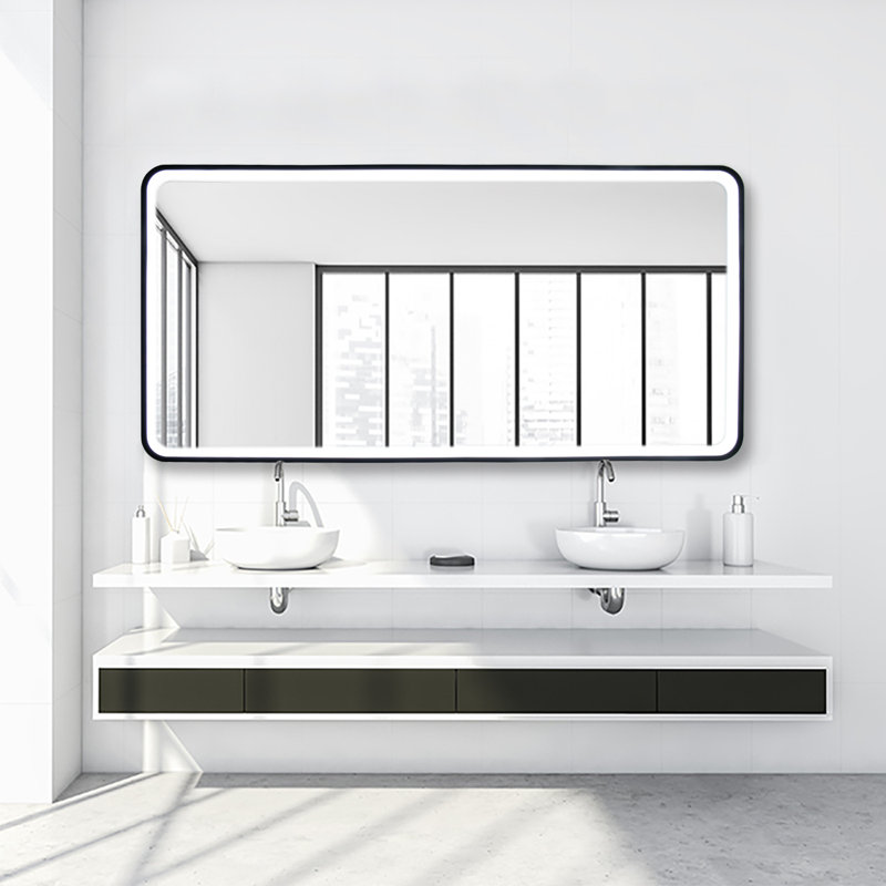 Woolum Metal Flat Wall Mirror, 60cm H x 120cm W