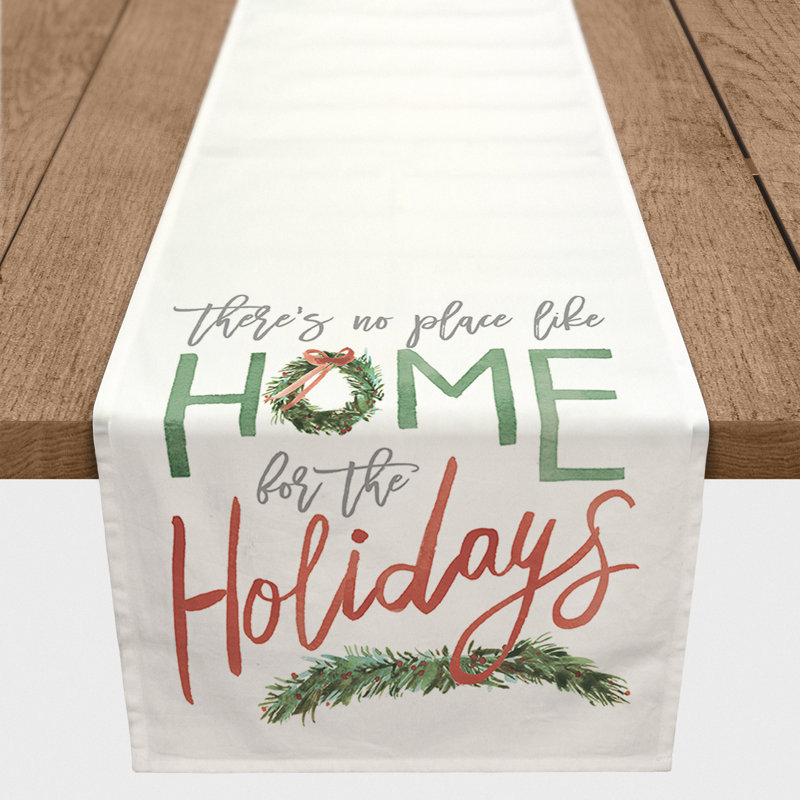 Chemin de table Home For The Holidays, L 90 po x l 16 po, Crème
