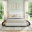Storage Bed With 4 Drawers And 3-Tier Nightstand Bedroom Set Platform Velvet Bed With Under-Bed Storage, Modern Upholstered Bed Set-1817401148-1817401090