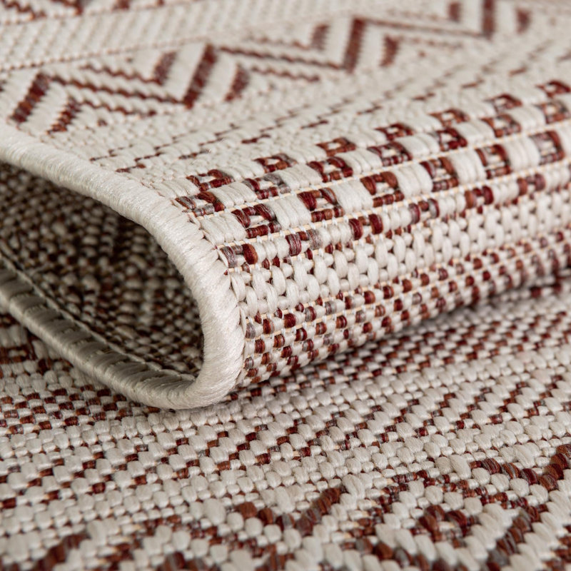 Indoor/Outdoor Glimmer Area Rug Brick Color, Oval 3'3" x 5'3"