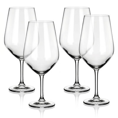 Marta Set of 4 Large Bordeaux Wine Glasses, 720ml (24.3 oz) Long Stem Glass for Red Wine, Cabernet and Merlot