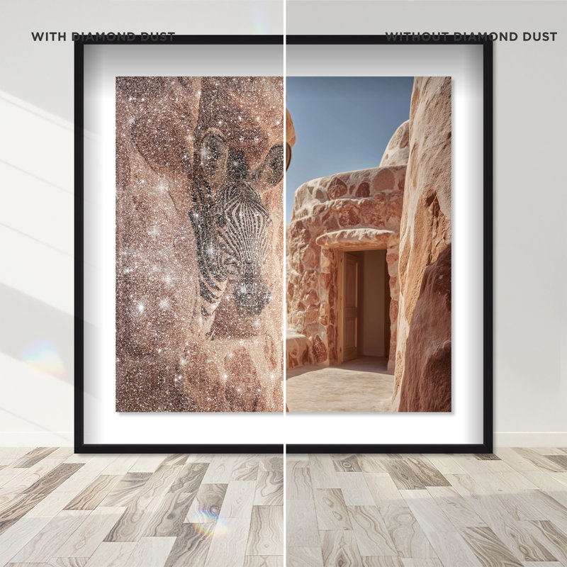 Clay Window Zebra Print by Oliver Gal, 13.5"H x 13.5"W, Black Shadowbox