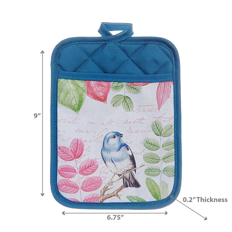 Porte-casseroles avec oiseau de poche - ensemble de 6