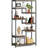 Bookshelf With Storage - 7 Tier Rustic Staggered Bookc...