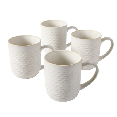 Ensemble de 4 grandes tasses à café 16 oz en céramique Gibson Elite