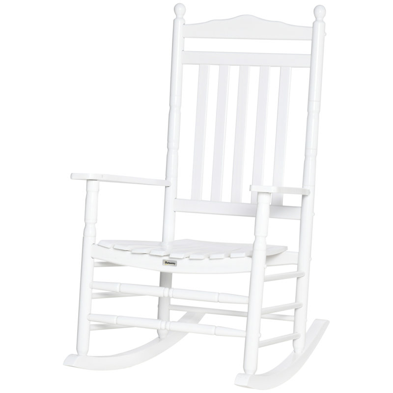 Chaise berçante à haut dossier Traditional, Blanc