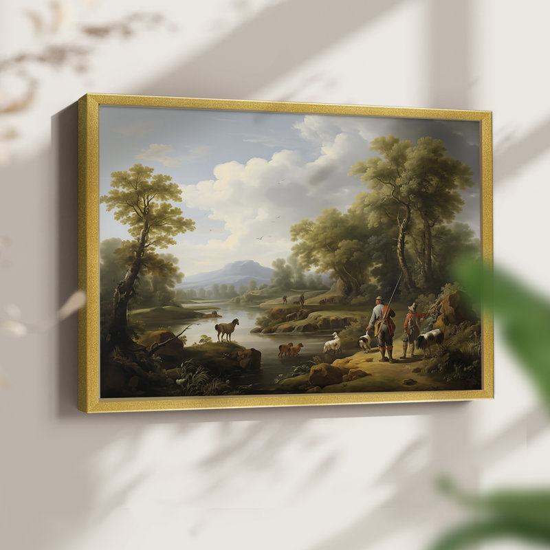 Faune, série 14 - Reproduction encadrée - Restickable, H 11 po x l 14 po, Doré