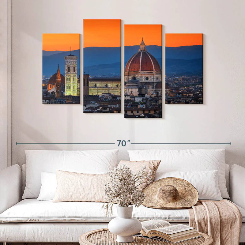 Cathédrale de Nicci Florence au crépuscule, H 32 po x l 52 po