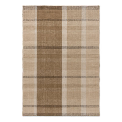 Zona Plaid Area Rug in Brown/Ivory/Beige