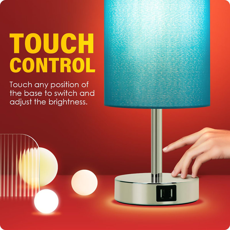 LED Desk Lamp with USB Ports,Touch Desk Lamps for Home Office with 5 Color Modes,3 Brightness Desk Light with Small Night Light,Reading Lamp Table Lamp for Bedroom Bedside Study(with adapter)