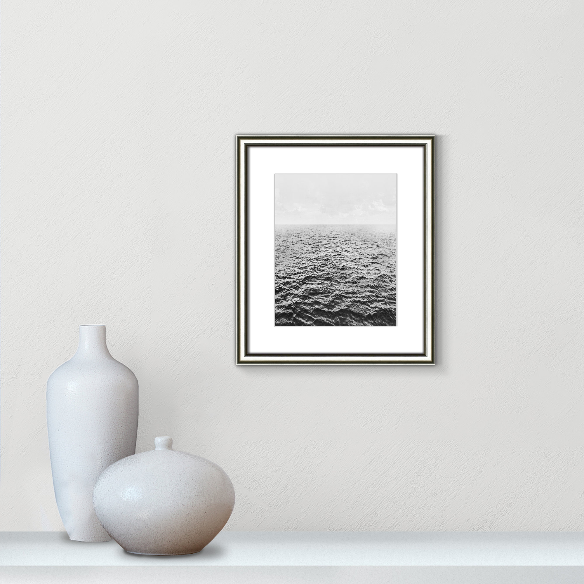 Rolling in by Mike Calascibetta - Picture Frame Photograph, Silver, 14.25" W x 16.25" H x 0.875" D
