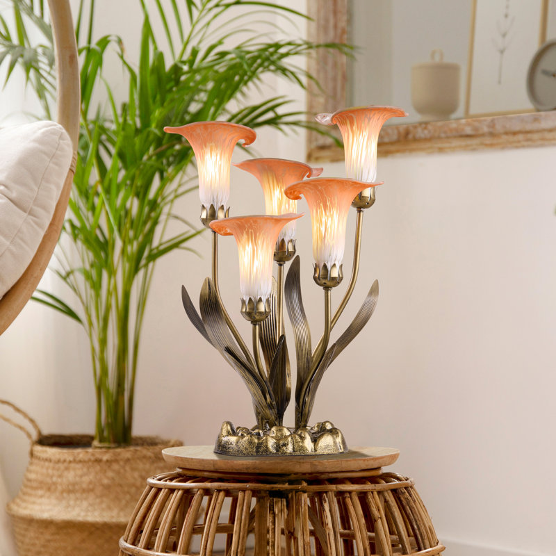 Lampe d'appoint 20 po en verre soufflé à la main H 20 po , Orange