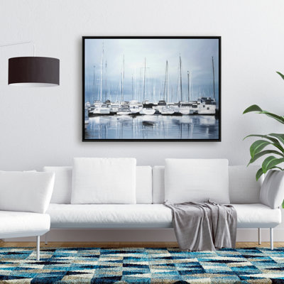 Boats At The Dock 2 Print On Canvas
