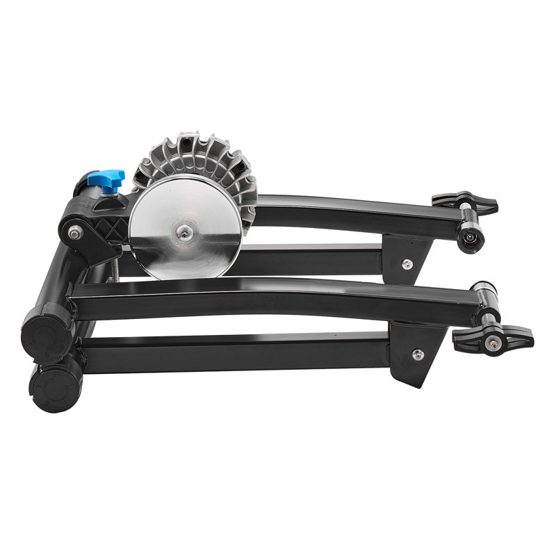 Entraîneur de vélo, roues de 26 à 29 pouces et 700C, support de vélo stationnaire pliable pour vélo d'exercice avec brochette à dégagement rapide et bloc de rehausse de roue avant, convient aux vélos de route, noir
