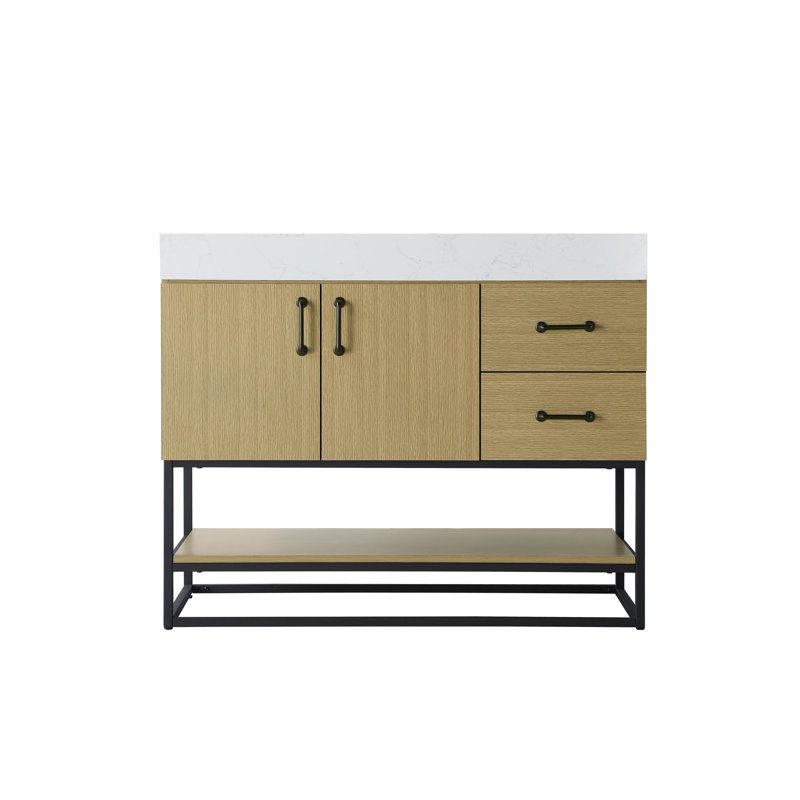 Meuble-lavabo simple 42 po, Brun miel