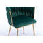 Ensemble de 2 chaises de salle à manger avec pieds dorés et structure moderne en métal doré-2081828256