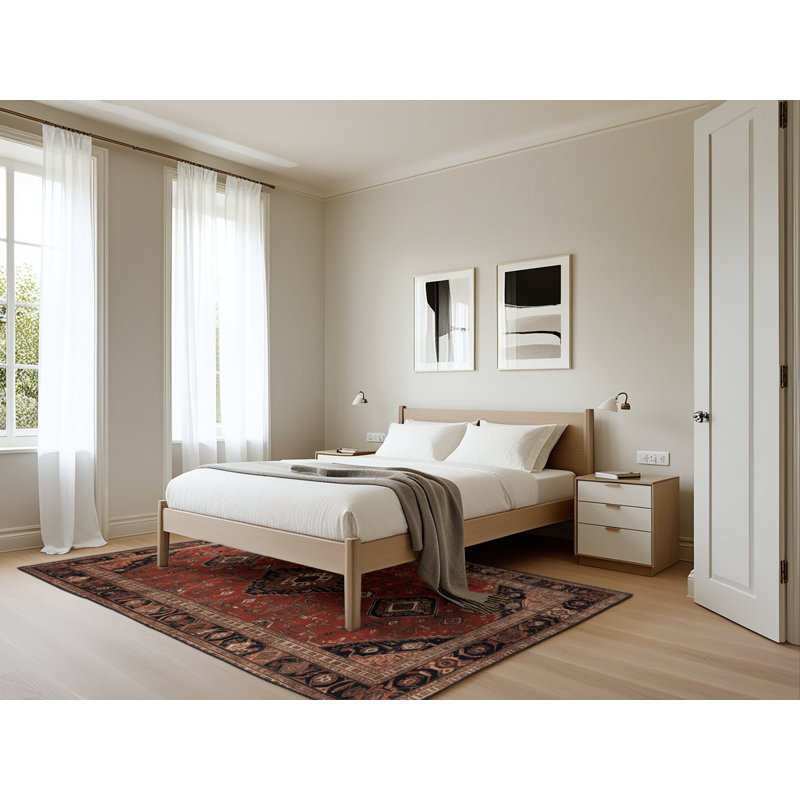 Tapis brun lavable à la machine, Rectangle 5 pi x 7 pi