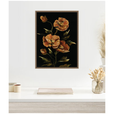 «Moody Floral 6» par Annie Quigley, reproduction d'art sur toile encadrée