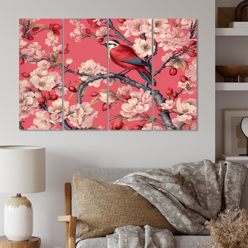 Cherry Blossum Flower Whispers III - Ensemble de décoration murale floral en métal