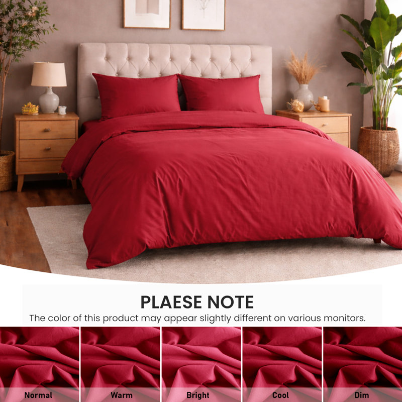 Complete Plain Bedding Set | Duvet Cover, Deep Fitted Sheet & Pillowcases, Single Duvet Cover Set + 2 Additional Pieces