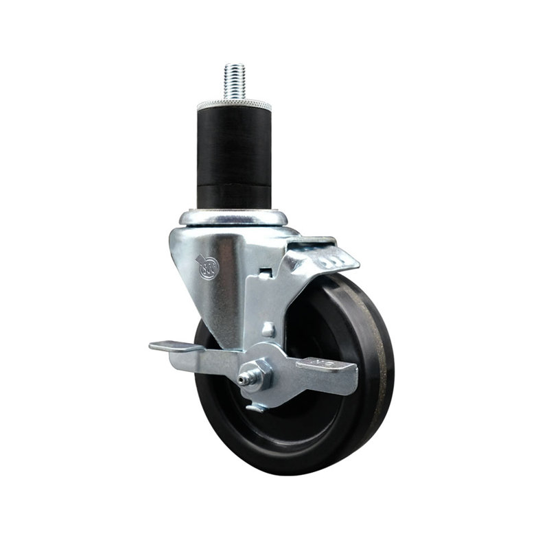 Roulettes pivotantes extensibles de 4 po à 1 3/4 po avec frein SCC