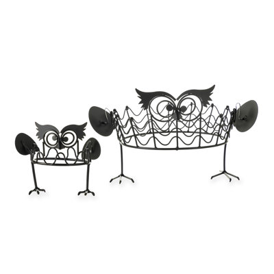 Set Of 2 Owl Pumpkin Holders