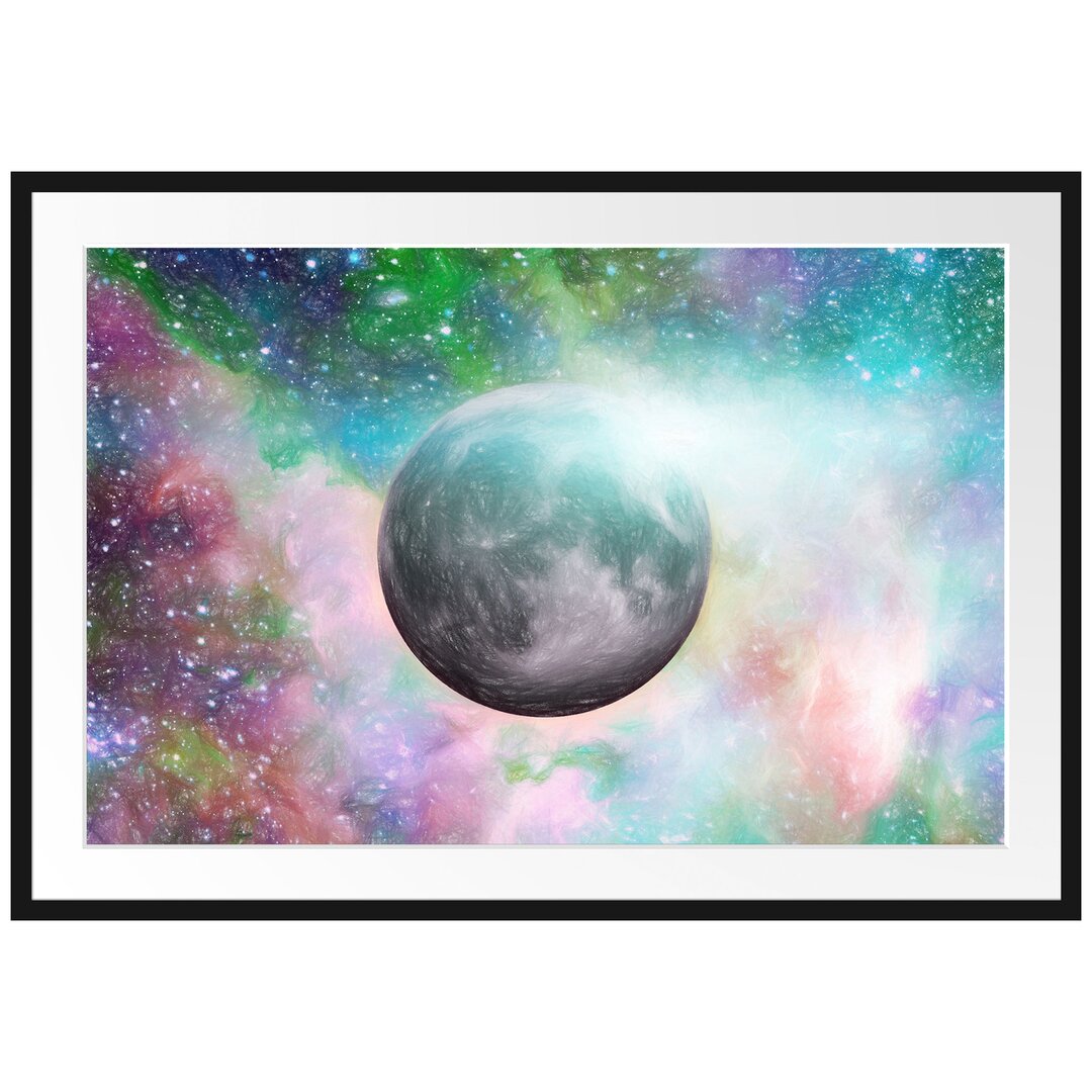 Gerahmtes Poster Unser Mond im Sternenstaub