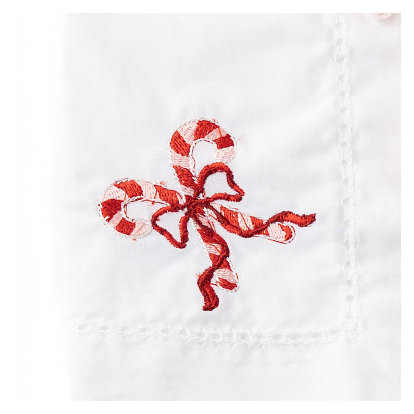 Candy Cane Embroidered Dinner Napkin