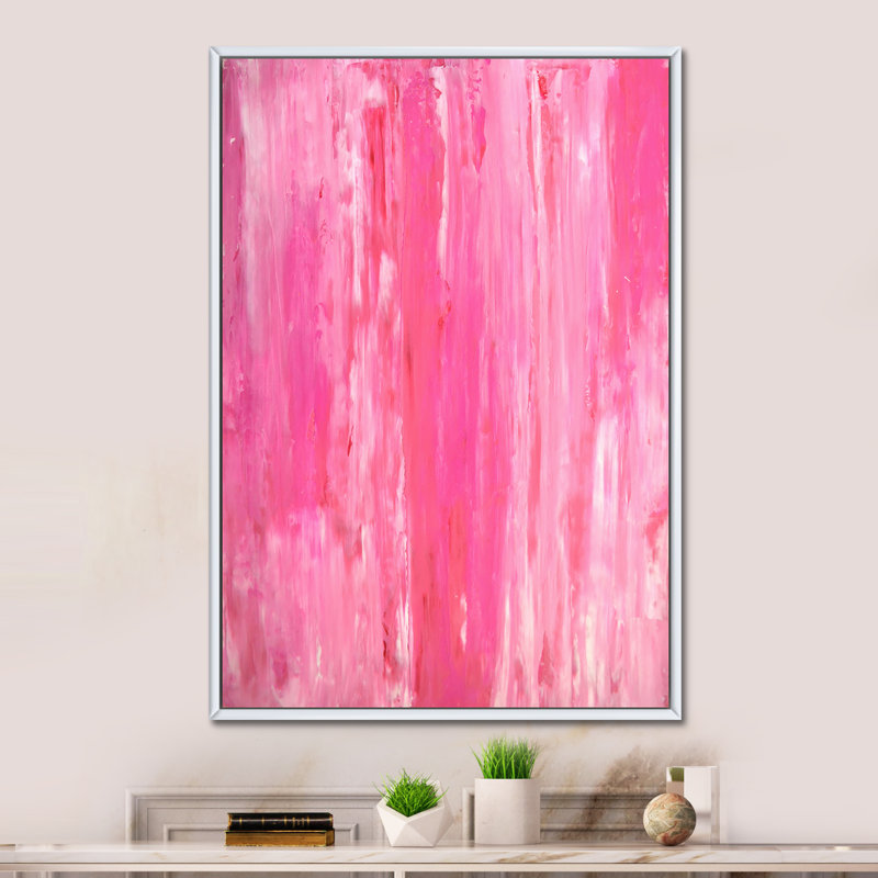 Shades Of Pink Universe - Art sur toile moderne et contemporain, H 20 po x l 12 po x P 1 po, Cadre flottant blanc