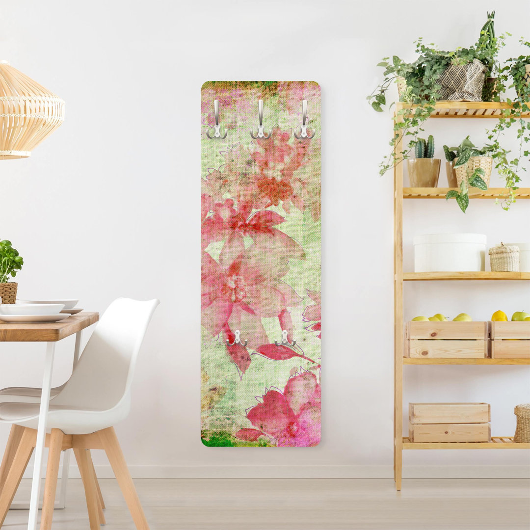 Mcclure 5 - Hook Wall Mounted Coat Rack in Pink