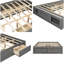 Platform Bed Frame With 4 Storage Drawers And Footboard Storage Cubby-1516855308