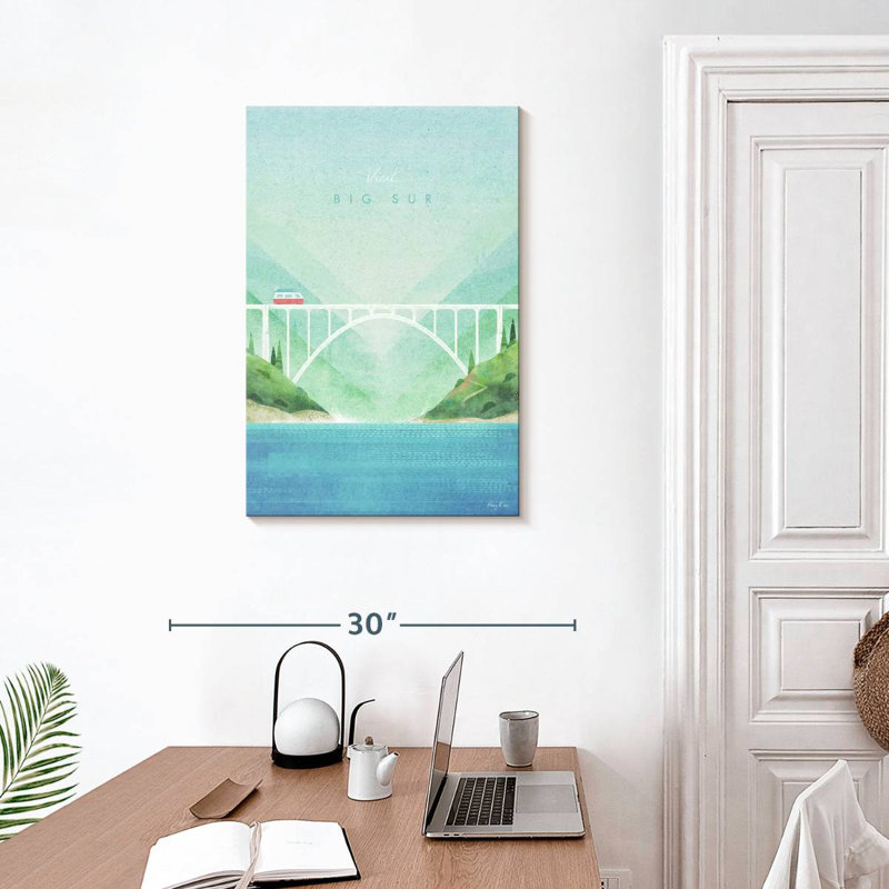 Affiche de voyage rétro Aime Big Sur, H 30 po x l 20 po