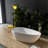 59 Inch Small Size Artificial Stone Solid Surface Freestanding Bathroom Bathtub