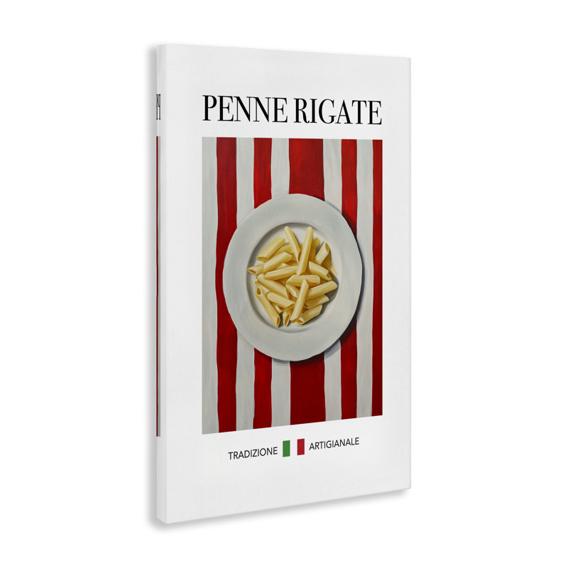 Toile de pâtes traditionnelles Penne Rigate, design par Andreas Magnusson, H 30 po x l 20 po
