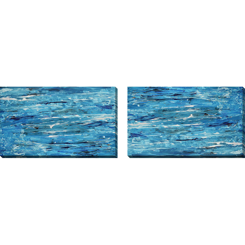 Blue Maze (Vert) - Imprimé, H 28 po x l 96 po x P 1,5 po, Toile tendue
