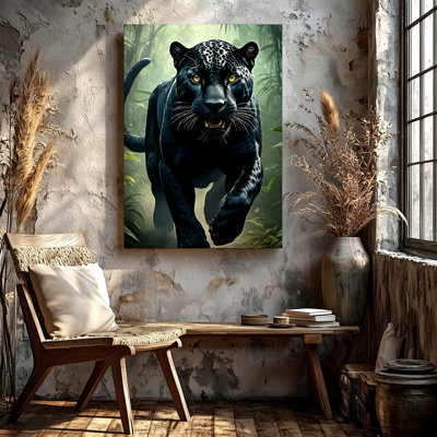 «Black Panther Jungle», impression sur toile, chat sauvage, affiche, décoration murale, reproduction d'art animalier noir pour salon, bureau de chambre à coucher, couloir, décoration murale