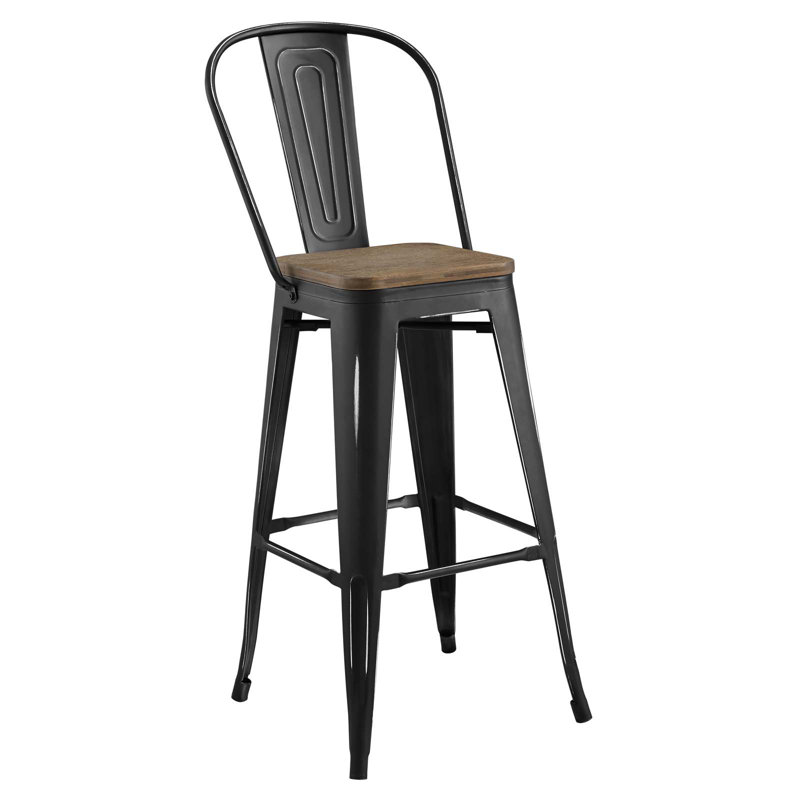 Promenade Bar Stool Metal by Modway, Black