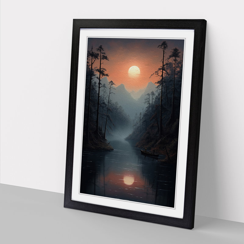 Lake Tachisme - Framed Print, Black Framed, 64cm H x 46cm W x 2" D