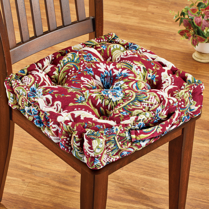 Outdoor 4.25'' Dining Chair Seat Cushion, Burgundy
