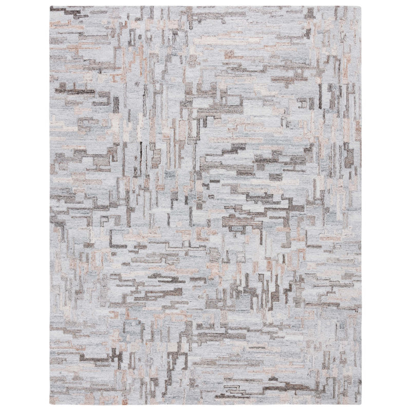 Raakel Abstract Hand Tufted Performance Geometric Rug, Rectangle 8' x 10'
