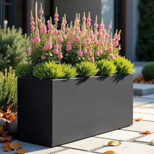 Frostproof, Concrete Effect Garden Planter Pot with Drainage Holes