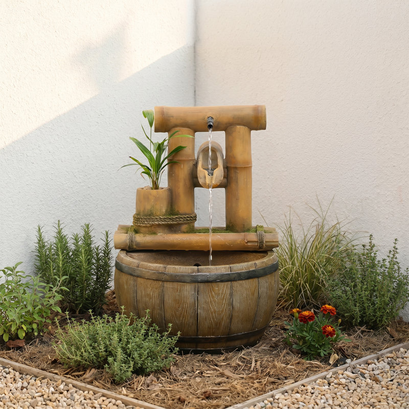Large Garden Water Features Outdoor Fountains With LED Lights Pump 4 Tier Electric Cascading Waterfall Fountain for Patio, Backyard